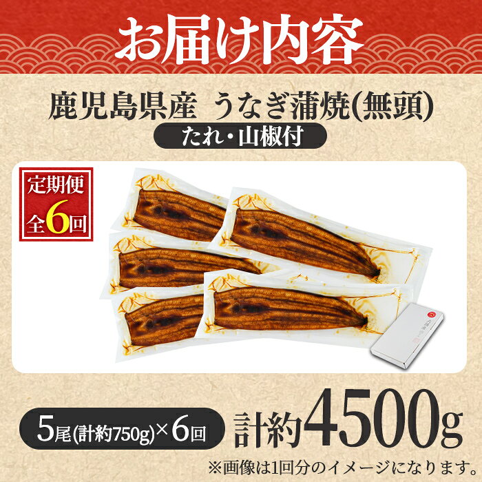 【ふるさと納税】＼高評価★4.96獲得！／＜定期便・全6回＞東串良町のうなぎ蒲焼(無頭)(5尾・計約750g・タレ、山椒付×6回) うなぎ 高級 ウナギ 鰻 国産 蒲焼 蒲焼き たれ 鹿児島 ふるさと 人気【アクアおおすみ】【1504304b】 f464821-higashikushira-10000644 鹿児島県東串良町 サンプル画像3