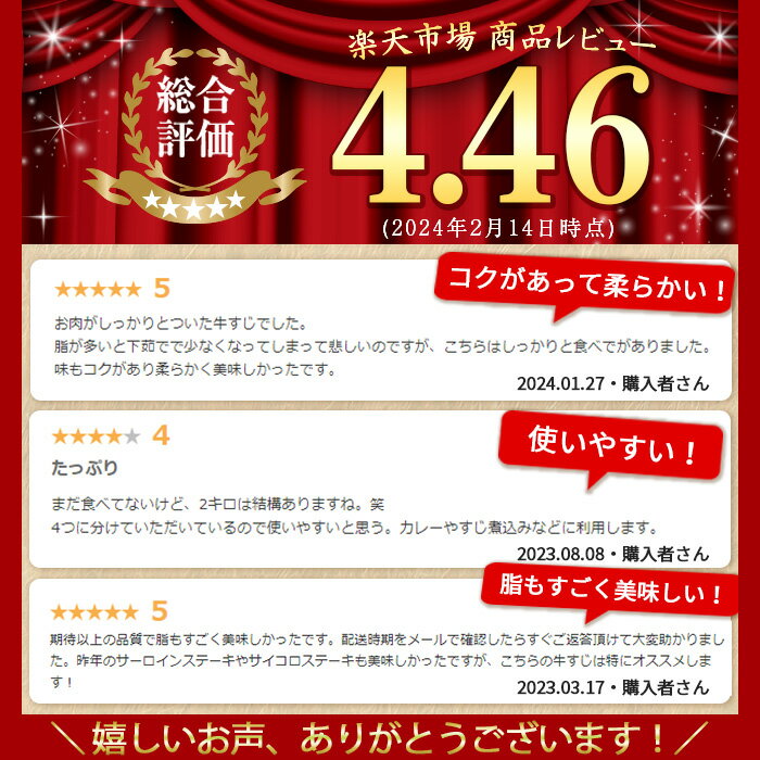 【ふるさと納税】黒毛和牛 牛すじ(計約2kg・約500g×4P) 鹿児島 国産 九州産 黒毛和牛 牛肉 精肉 牛すじ 煮込み おでん カレー【新村畜産】