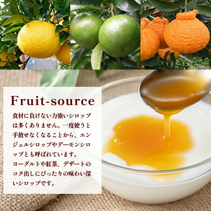 【ふるさと納税】フルーツ味わいセット(4種) 鹿児島 国産 フルーツ ソース 果物 果汁 ジュース ドリンク 甘夏 柑橘 みかん パッションフルーツ 辺塚だいだい シロップ ヨーグルト デザート 【農地所有適格法人株式会社P＆Y'sLabo】 f464929-kimotsuki-10000855 鹿児島県肝付町 サンプル画像3