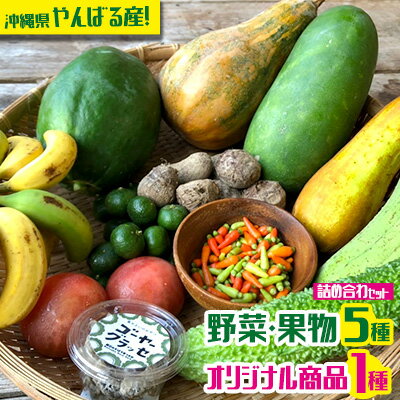 沖縄県やんばる産！朝日のそばで育った地採れ野菜や果物とオリジナル商品詰め合わせ6種類以上 野菜 食材 果物 詰め合わせ 旬 セット商品 フードロス 生産者応援 沖縄 名護市 季節もの やさい くだもの わんさか 大浦パーク オリジナル商品 やんばる 新鮮