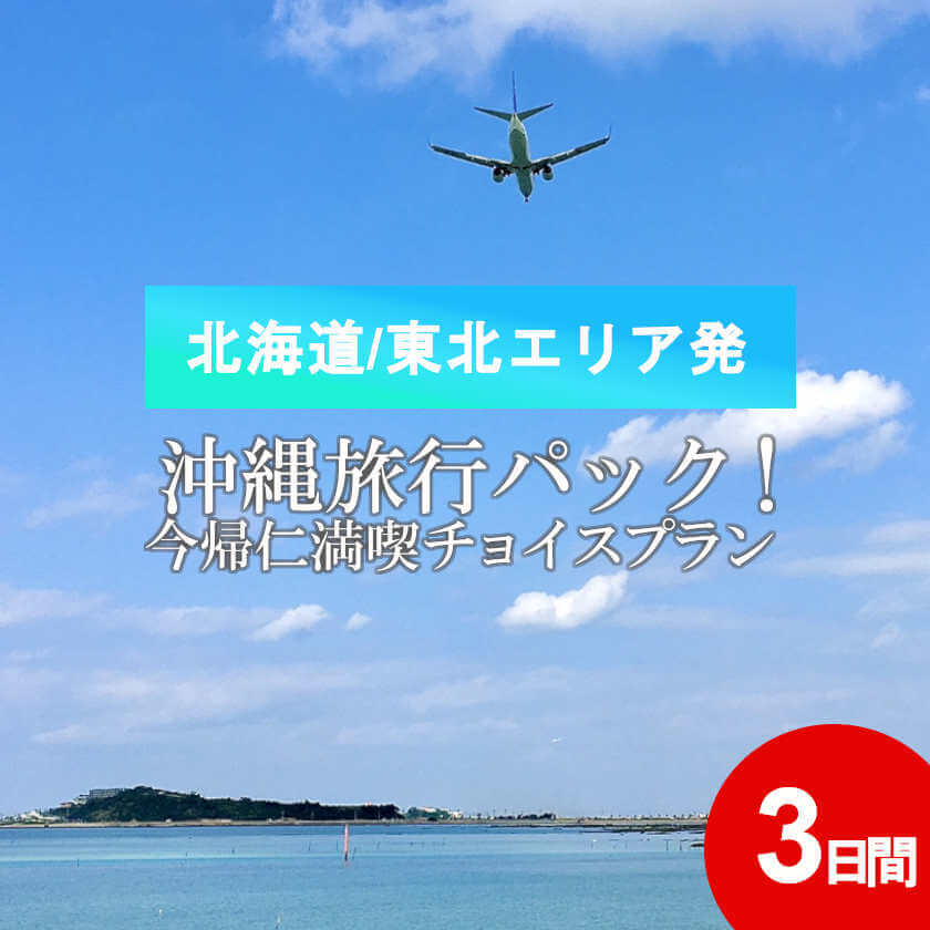 ＜北海道/東北エリア発＞沖縄旅行パック！今帰仁満喫チョイスプラン3日間！