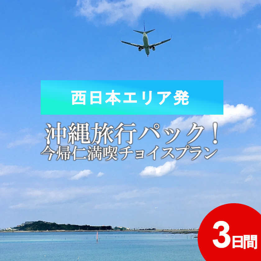 【ふるさと納税】＜西日本エリア発＞沖縄旅行パック！今帰仁満喫チョイスプラン3日間！