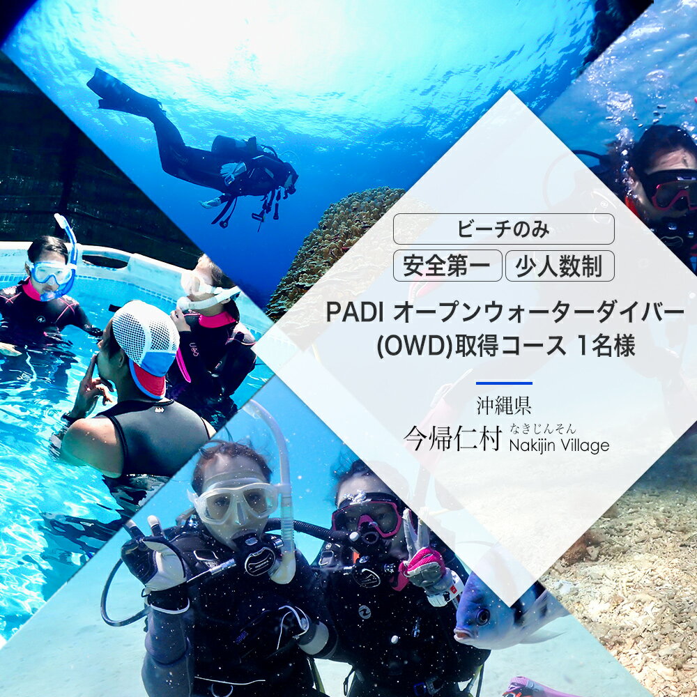 16位! 口コミ数「0件」評価「0」PADI オープンウォーターダイバー（OWD）取得コース♪1名様※ビーチのみ