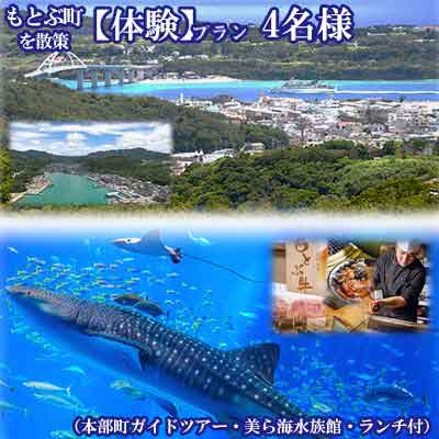 もとぶ町を散策【体験】プラン　4名（本部町ガイドツアー・美ら海水族館・ランチ付）