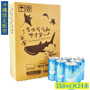 【ふるさと納税】沖縄美ら海水族館オリジナル「ちゅらうみサイダー」350ml×24本