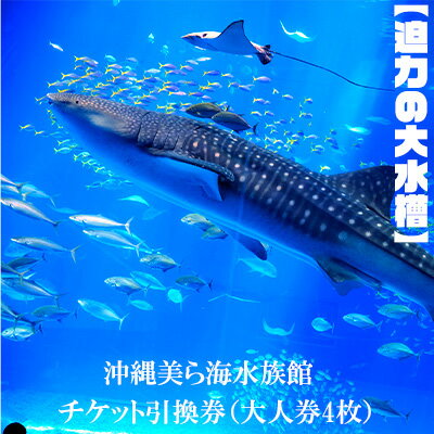 【迫力の大水槽】沖縄美ら海水族館　チケット引換券＜大人券4枚＞