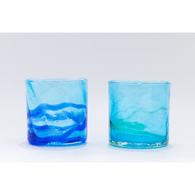 [RYUKYU GLASS WORKS 海風]seaモールロックグラス(2色セット)