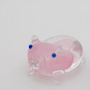 【ふるさと納税】【RYUKYU GLASS WORKS 海風】ミニブタ箸置き(ピンク・1つ) ☆ 沖縄 読谷村 カワイイ 色違い有 贈り物に お家使い お客様用...