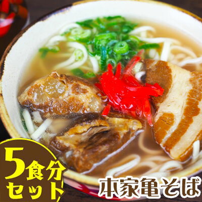 【ふるさと納税】あぐー豚から取ったダシ 本家亀そば<5食分セット>