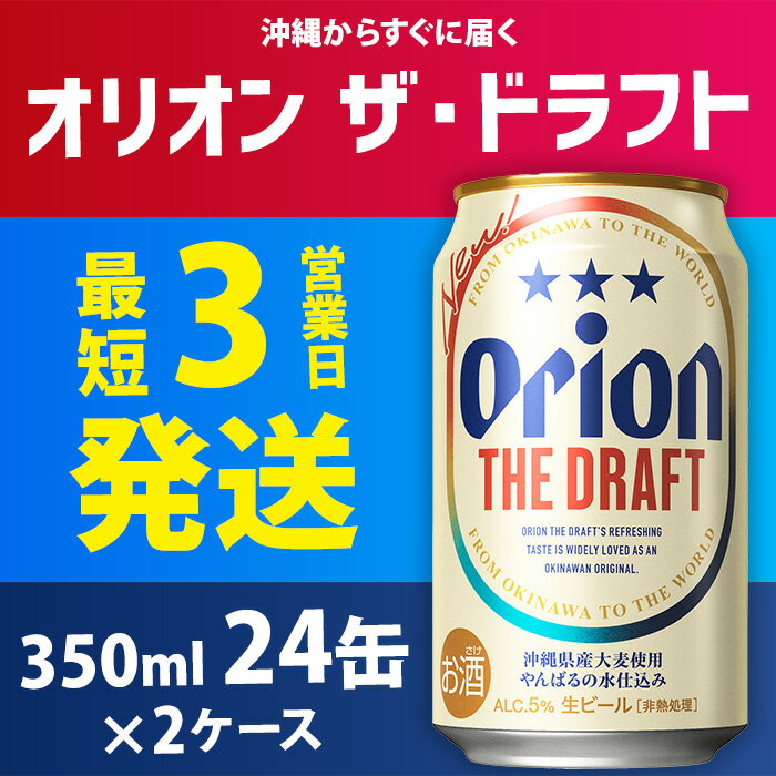 【ふるさと納税】＜オリオンビール＞オリオン ザ・ドラフト　350ml・24缶　2ケース　沖縄　ビール　ドラフト　orion　生ビール　ふるさと納税　訳あり　お酒　缶ビール　地ビール　クラフトビール　父の日　敬老の日　母の日　バーベキュー　家飲み　宅飲み　キャンプ