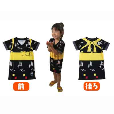 【ふるさと納税】沖縄を愛する人の必須アイテム！子供用エイサー柄 Tシャツ【新カスリ柄・黒】