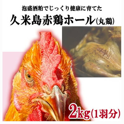 返礼品について 沖縄県内、県外の有名ホテル、レストランでも使用されている久米島赤鶏をお届けします。 ぷりっぷりの食感と、じわっと溢れる肉汁の旨味をぜひ堪能下さい。 沖縄から西に100km。四方を海に囲まれたここ久米島町の、海から吹く風がよく通る、山の中腹にある鶏舎で、丹精込めて赤鶏(レッドブロ種)を育てています。 "ストレスなく健康的な鶏を育てたい。"そう思い、鶏舎内は足を傷つけないようにおがくずを敷いたり、平飼いで走り回れるような環境にしています。 薬も極力使わないようにしています。 伝染病予防のため国が義務付けているワクチンは使いますが、短期間で大きくなるようにするための成長ホルモン剤は一切使いません。 抗生物質の投与も、病気に弱いひなの間の20日だけです。 餌にも勿論こだわっています。 穀物に、島の泡盛「久米島の久米仙」の酒粕を発酵させたものや、ウコン、月桃（げっとう）といった薬草を、試行錯誤の末編み出した独自の配合でブレンドしています。 栄養価の高い発酵食品のような餌を与えることで、肉質が向上し鶏独特の臭みもなくなりました。 そんな環境で、一般的なブロイラー種は平均50日のところ、じっくり平均100日、肉質や旨味にこだわって育てています。 こちらの商品は、一羽まるごとのホール(丸鶏)でお届けします。 例えば、ご家族やご友人など、皆で集まっての夕食に、ローストチキンはいかがでしょうか。 お腹の部分にごはんを詰めこむと、肉汁をたっぷり吸い込んでとっても美味しくなります！ 返礼品の内容 名称 島の泡盛酒粕でじっくり健康的に育てた 久米島赤鶏ホール(丸鶏) 2kg(1羽分) 内容量 約2kg(丸鶏1羽分) 申込み時期 通年 発送方法 冷凍 賞味期限 加工日から冷凍で1年 提供元 久米島赤鶏牧場 ・寄附申込みのキャンセル、返礼品の変更・返品はできません。あらかじめご了承ください。 ・ふるさと納税よくある質問はこちら 類似商品はこちら【ふるさと納税】島の泡盛酒粕でじっくり健康的に16,000円【ふるさと納税】島の泡盛酒粕でじっくり健康的に42,000円【ふるさと納税】島の泡盛酒粕でじっくり健康的に28,000円【ふるさと納税】島の泡盛酒粕でじっくり健康的に42,000円【ふるさと納税】島の泡盛酒粕でじっくり健康的に28,000円【ふるさと納税】【2024年発送】久米島赤鶏牧16,000円【ふるさと納税】【2024年発送】久米島赤鶏牧26,000円【ふるさと納税】活〆急速冷凍車えび500g・久26,000円【ふるさと納税】活〆急速冷凍車えび500g・久26,000円新着商品はこちら2024/4/12【ふるさと納税】【サイプレスリゾート久米島】デ88,000円2024/4/12【ふるさと納税】【サイプレスリゾート久米島】ア175,000円2024/4/12【ふるさと納税】【サイプレスリゾート久米島】オ15,000円2024/05/17 更新 久米島町ふるさと納税 人気の返礼品ランキングRANKING 10分毎の寄付状況です リアルタイム寄付状況