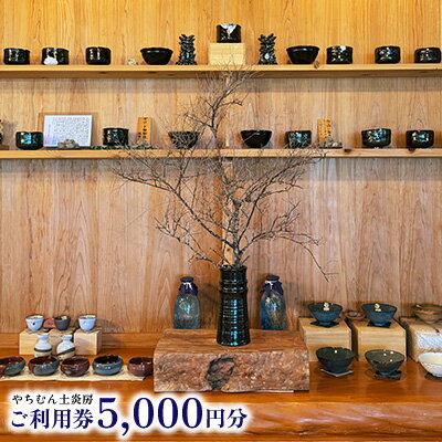 [やちむん土炎房]やちむんのご購入や体験に利用可 5000円分ご利用券 焼き物 陶器 陶芸 作家 職人 こだわり 自然 利活用 SDGs 手づくり 手びねり 一点もの 唯一無二 作品 粘土 素地 土 窯出し 久米島 沖縄