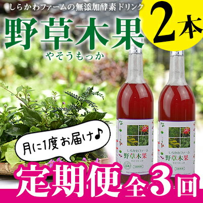 楽天沖縄県八重瀬町【ふるさと納税】＜定期便：全3回＞しらかわファームの無添加酵素ドリンク　野草木果（やそうもっか）2本