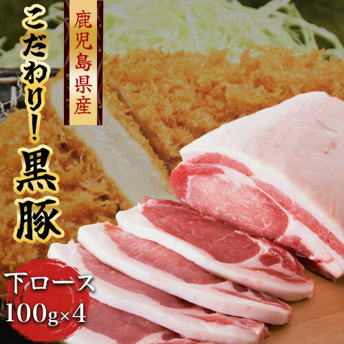 産地直送 鹿児島 黒豚 下ロース 計400g とんかつ ステーキ黒豚 とんかつ用 ステーキ用 ロース 豚 100g×..