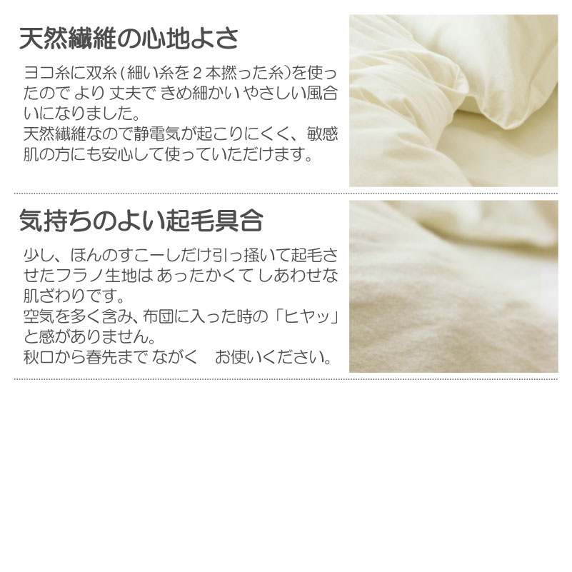 【Fab the Home】コットンフランネル 枕カバー 43X63cm用 無地4色
