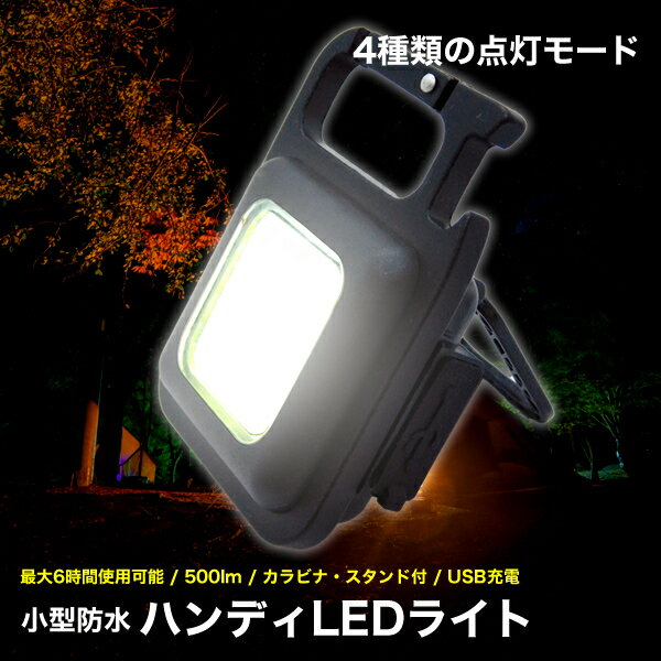 小型 LEDライト USB充電 防水型 ハンディライト 懐中電灯 軽量 充電式 最大連続6時間 4モード点灯 500Lm LED キャンプ 停電 災害 携帯ライト