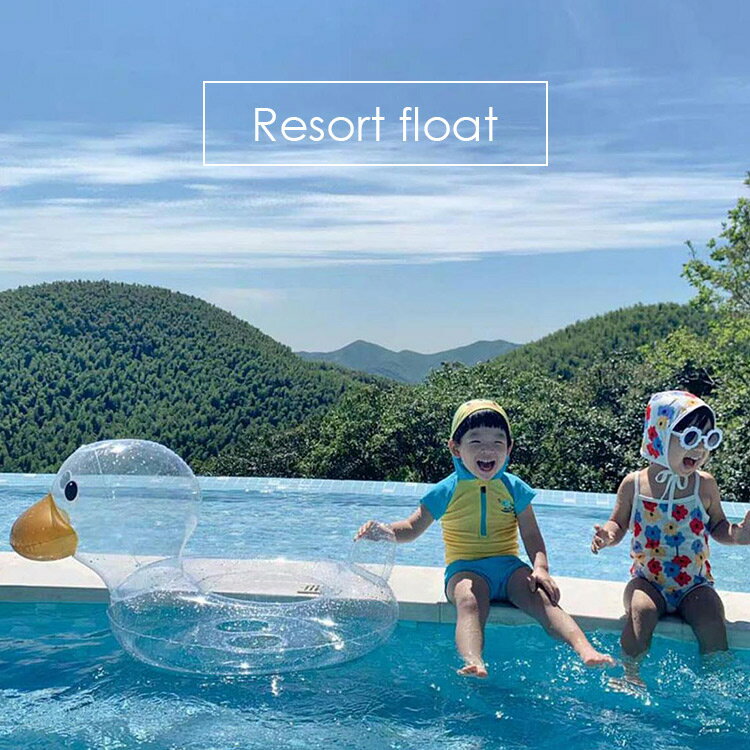 浮き輪 うきわ 子供 こども あひる プール 水遊び プール遊び アヒル 海 キッズ 子供用 海水浴 クリア 透明 川 フロート ナチュラル かわいい おしゃれ マリンスポーツ アウトドア ビーチ リゾート サマー こども SNS インスタ 映え KIDS キャラクター 夏 O字型タイプのサムネイル