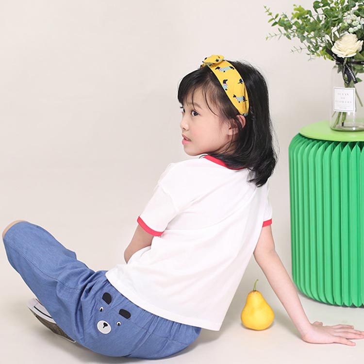 ワイドパンツ デニムパンツ 薄手 子ども 送料無料 7分丈 膝下 ガウチョパンツ キッ...