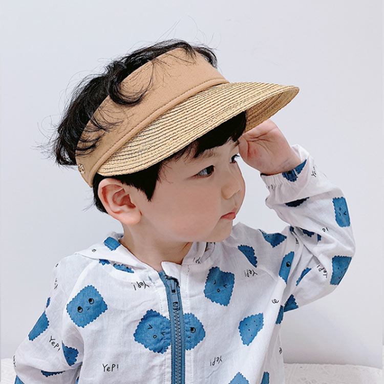 サンバイザー 麦わら 帽子 キャップ 日よけ オシャレ キッズ Kids かわいい こども おしゃれ 子ども 子供 麦わらサンバイザー キッズ用 22a W新作送料無料 Uvカット マジックテープ調節 くるくる プレゼント ギフト 女の子 折りたたみ サンバイザー帽子 夏