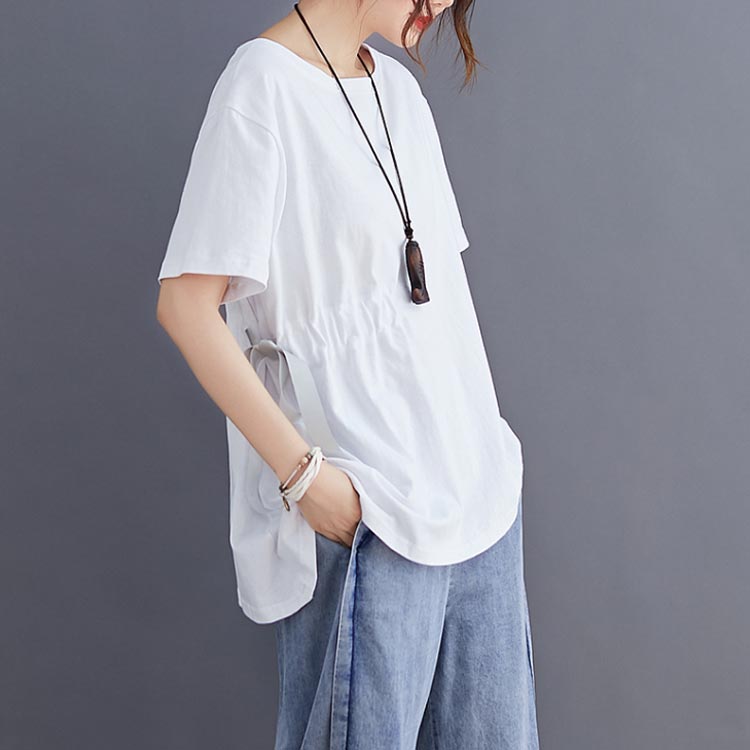 リネンTシャツ リネン Tシャツ リネン 綿 麻 綿麻 麻生地 レディース 半袖Tシャツ 無地 ラウンドネック ロングT ロング丈 ゆったり オーバーサイズ 薄手 通気性 トップス お洒落 カジュアル シンプル 夏物 夏新作 送料無料