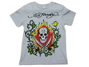 【新品】 Ed Hardy/エドハーディー スカルプリント Tシャツ グレー系 【サイズ:S】【ドクロ】【古着屋mellow楽天市場店】
