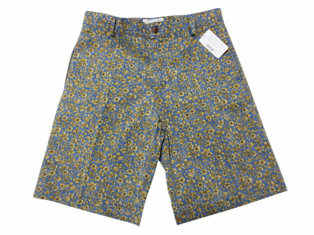 【新品】 reyn spooner/レインスプーナー 小花柄 リバースプリント ショートパンツ 青×黄土色 Made in HAWAII 【サイズ：XS , S , M , L】【ショーツ】【ISLAND HEATHER】【あす楽対応】【古着屋mellow楽天市場店】