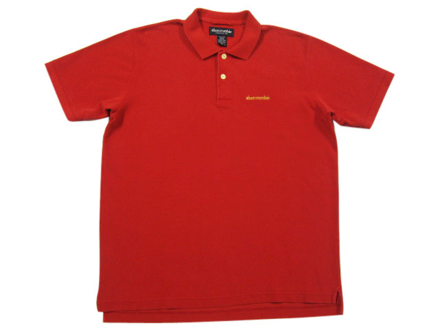 【中古】 Abercrombie/アバクロンビー 半袖 鹿の子 ポロシャツ 赤 【サイズ:Boy's XL】【古着屋mellow楽天市場店】