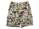 【中古】 HOLLISTER/ホリスター USED加工 パッチワーク柄 ショートパンツ ベージュ×茶系×黄 【W30】【ショーツ】【アウトドアスタイル/OUTD...