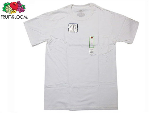 【ゆうパケット対応】FRUIT OF THE LOOM/フルーツオブザルーム 半袖 ポケットTシャツ ホワイト 【サイズ:S , M , L , XL , 2X...
