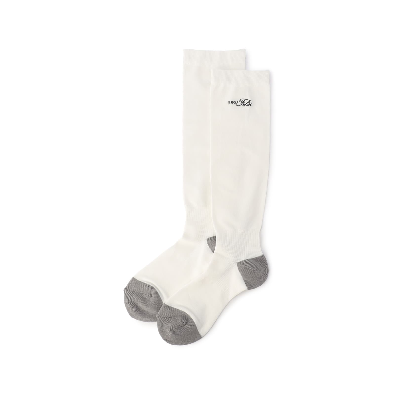 Felisi Golf フェリージゴルフ ソックス 靴下 ポリエステル コットン ホワイト ネイビー 【Felisi公式】 HIGH SOCKS