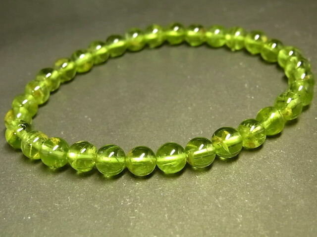 パワーストーン 天然石 ペリドット 橄欖石 かんらん石 ブレスレット 6mm 【Felistone】 PeridotB25