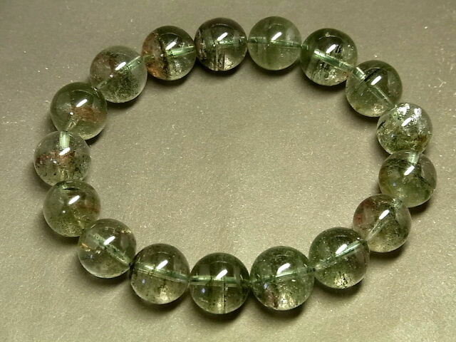 パワーストーン 天然石 グリーンファントム 水晶ブレスレット 12〜13mm 【Felistone】 PhantomB96