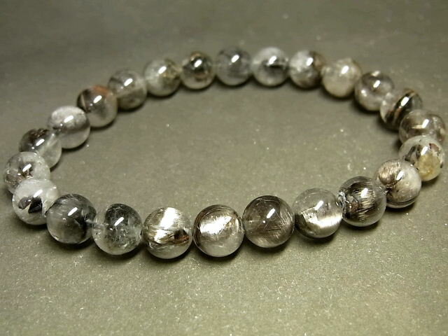 パワーストーン 天然石 極上 プラチナルチル ルチルクォーツ 水晶 ブレスレット 7.5〜8mm 【Felistone】 PTRB89