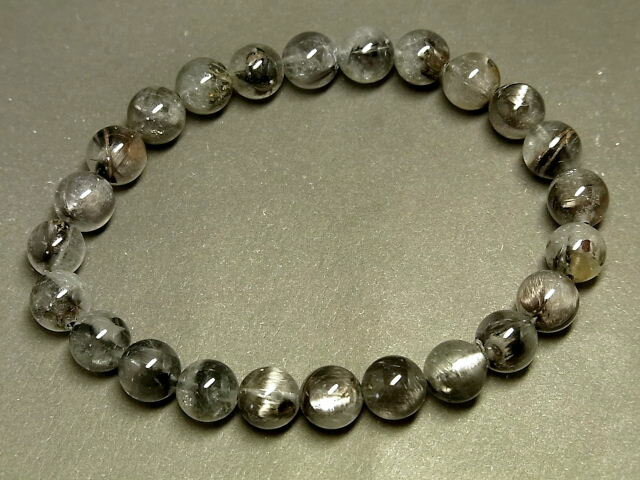 パワーストーン 天然石 極上 プラチナルチル ルチルクォーツ 水晶 ブレスレット 7.5〜8mm 【Felistone】 PTRB89