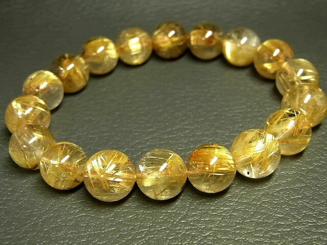 パワーストーン 天然石 最高級 タイチンルチル ルチルクォーツ 水晶ブレスレット 11～11.5mm 【Felistone】 TRB1290