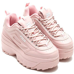 FILA フィラ スニーカー シューズ レディース メンズ ユニセック DISRUPTOR 2 WEDGE ディスラプター ウェッジ Peach skin ピーチ ピンク F04250650 ローカット 厚底 おしゃれ シンプル 人気 カジュアル 送料無料 パステル