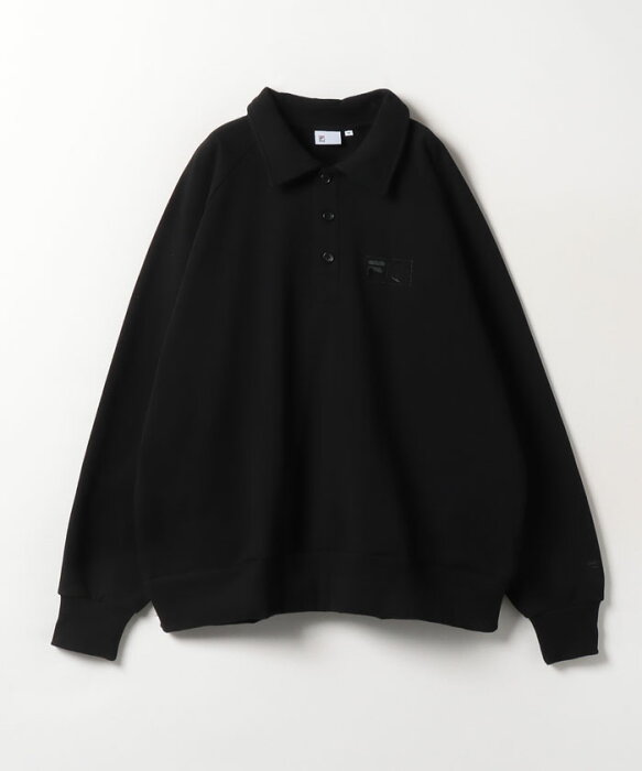 FILA RWCHE フィラ ローチ ポロスウェットシャツ メンズ レディース ユニセックス Polo Sweat Shirts FS3110 BLACK ブラック コラボ KIOSCO キオスコ