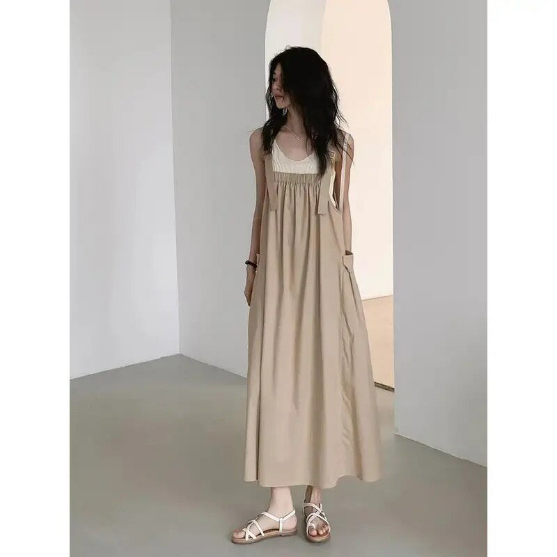 サロペット ワンピース ロング レディース ジャンパースカート オールインワン ロング丈 春 夏 秋 大きいサイズ ゆったり 体型カバー 女性 無地 大きいサイズ おしゃれ ゆったり カジュアル ナチュラル リゾート 旅行 ジャンスカ バルーンスカート ビッグシルエット
