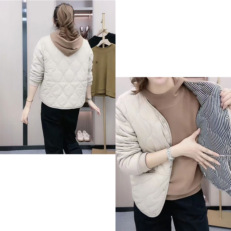 ＼ スーパーSALE P2倍～最大P47.5倍／ キルティング コート レディース 大きいサイズ ショート丈 キルティング ジャケット ノーカラー キルト コート レディース アウター 羽織り 上着 長袖 中綿 防寒 大きいサイズ ゆったり 秋冬 インナー 秋 冬 軽量 防寒 母の日 ギフト finejapan-10001120 レジーナ regina サンプル画像3