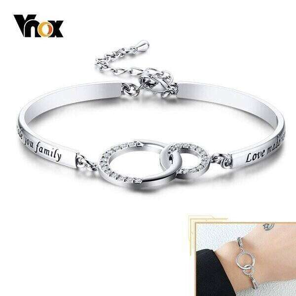 【送料無料】 バングル ブレスレット LOVE ステンレス ストーン ジルコニア レディース A 家族 CZ 刻印 ラブ 言葉 ギフトレディース Love AA...