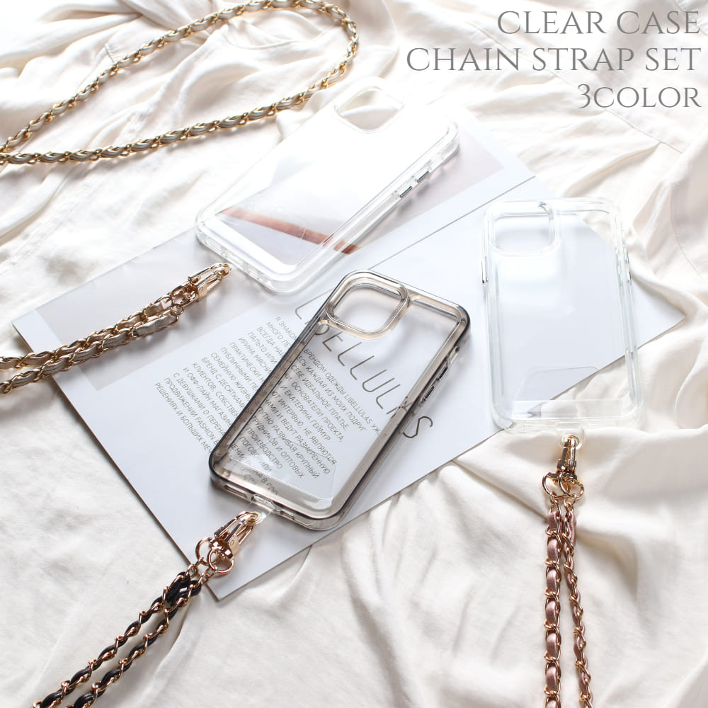 iphone ケース クリア ショルダー ストラップ iphone15 iphone14 13 12 pro チェーン レザー 透明 SE カバー クリアケース...
