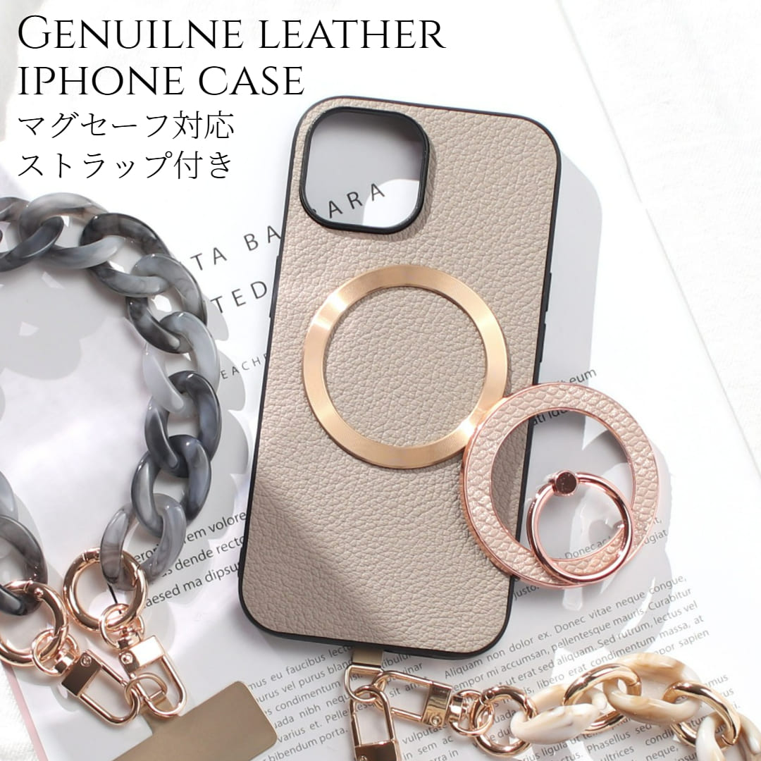 Rakuten - iphone16 ケース 本革 リング付き iphone16e iphone16Plus iphone16Pro iphone16ProMAX MagSafe マグセーフ対応 レザー ショート ストラップ アイフォン 16 16e 16plus 16pro 16promax ストラップ付き 手首 magsafe対応 スマホリング スタンド ヘビ柄 メタリック 送料無料