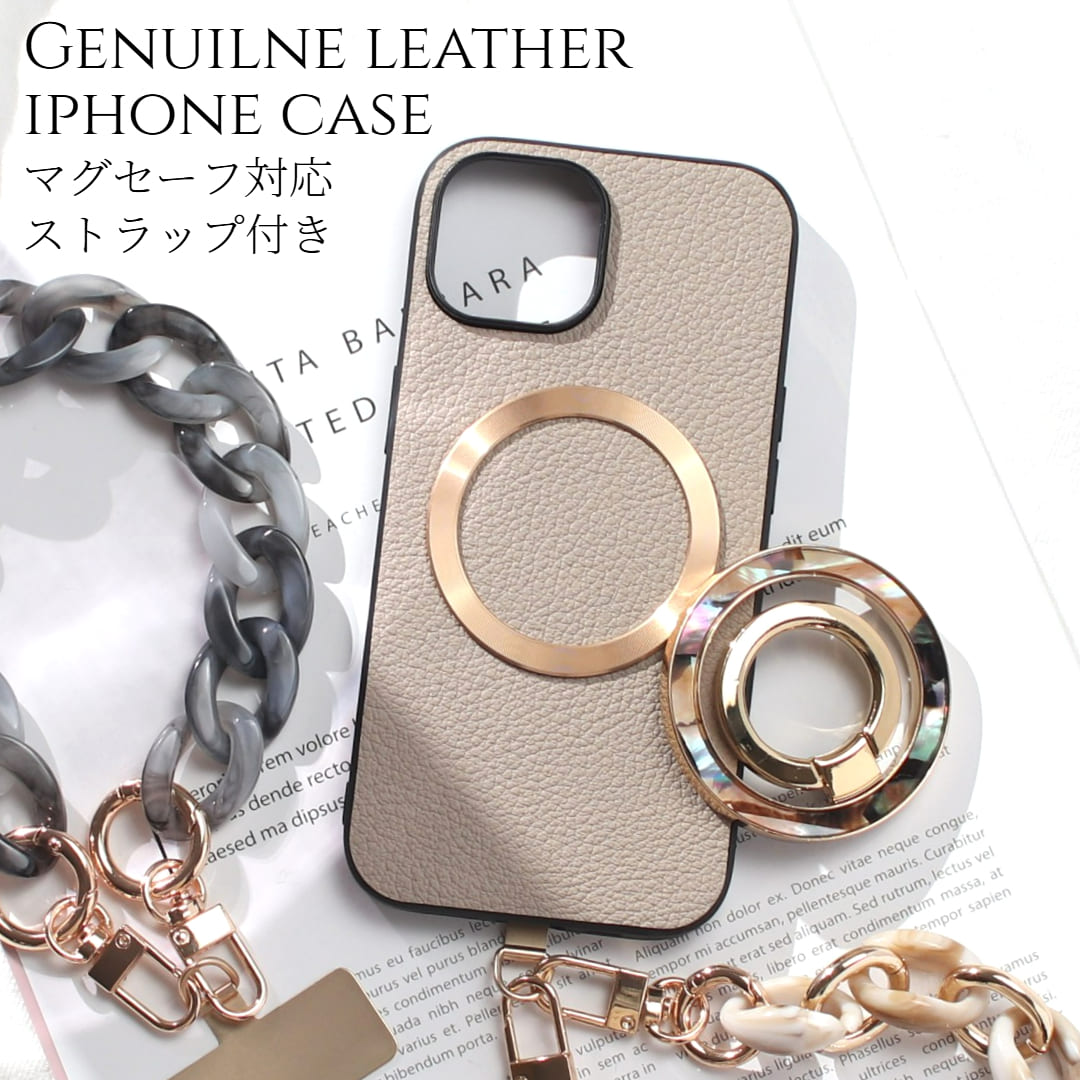 iphone15 ケース 本革 リング付き iphone15Plus iphone15Pro iph ...