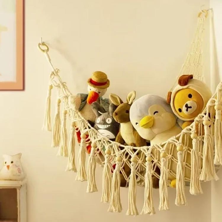 おもちゃ収納用ハンモック おもちゃネット 玩具 片付け 子供部屋 ボヘミア風 ぬい...