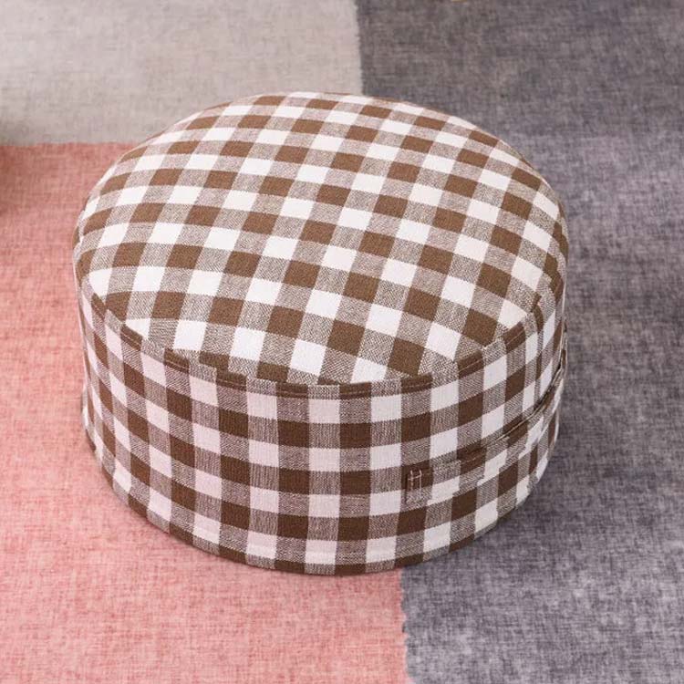 丸 リネン 大人 子供用 足置き 丸型 ロースツール クッション 座布団 北欧 30*20cm 30*20cm 取っ手付き 円 厚い フロアクッション ローチェア フットレスト おしゃれ ギフト スツール カバー洗える スツール 厚手 [2]