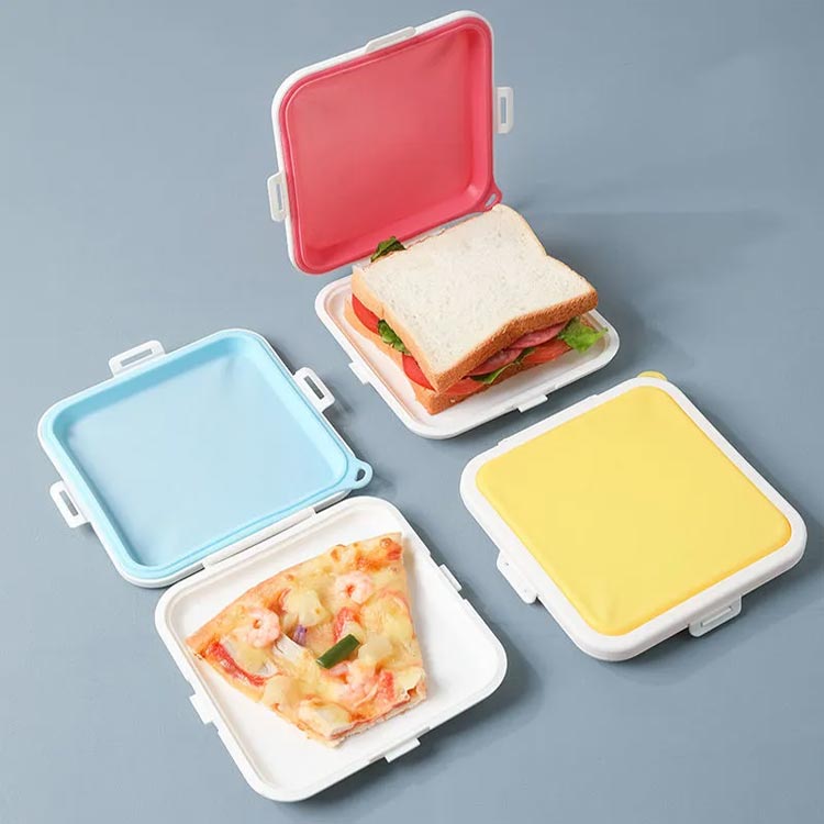 firststepの通勤 ランチボックス サンドイッチケース サンドイッチケース お弁当箱 シリコン 薄め 軽量 コンパクト スリム 持ち運び便利 通学 キッチン用品 ケース ギフト 食器 女子 大人 かわいい おしゃれ シンプル キッチン 保存容器 収納便利｜アングル3