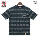 【お買い得!再入荷】爆裂爛漫娘 しゃれこうべボーダー 抜染 半袖 Tシャツ