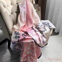 ストール/花とボタニカル柄の大判ストール フローラル レディース 秋 春 夏 春夏 ショール スカーフ プレゼント ピンクイエロー 黄色 ネイビー 紺 大判 お...
