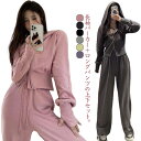 ロングパンツ レディース ゆったり ジャージ ジャージ 2点セット フード付き 上下セット お洒落 ジップパーカー 部屋着 セット カジュアル 部屋着 上下セット ルームウェア スウェット 無地 韓国風 体型カバー 大きいサイズ スポーツ 運動着(4)